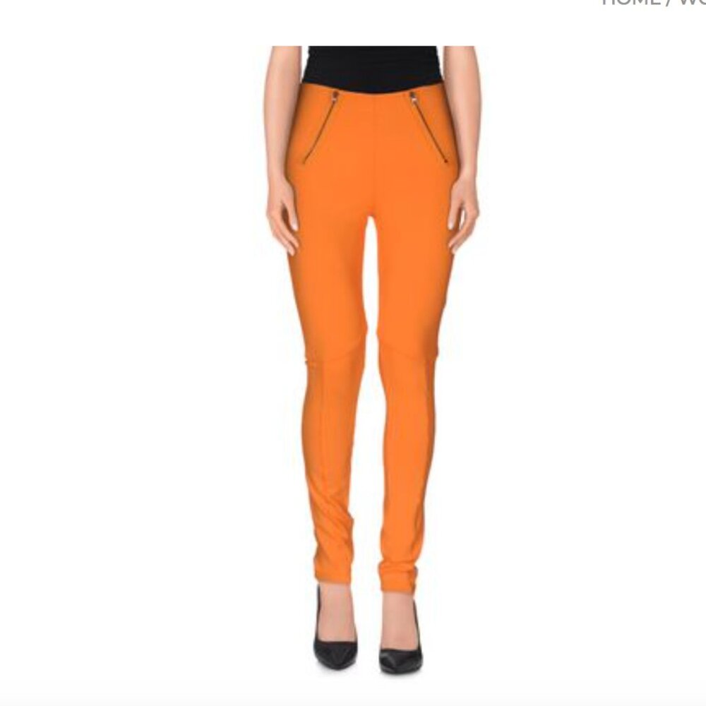 NWT - HOSS INTROPIA - Skinny Pants Exposed Zippers in Orange - 40 EU / U.S. 8